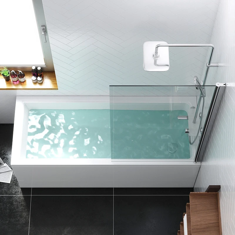 Шторка на ванну Damixa Skyline 80х140 DX35WBS-D080-140MT профиль Хром стекло прозрачное