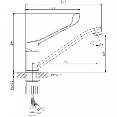 Смеситель для кухни Splenka S08.42 Хром