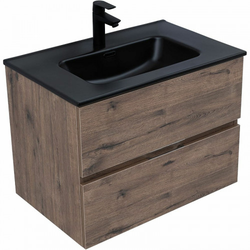 Тумба под раковину Aquanet Алвита New 70 334185 подвесная Дуб веллингтон табак МДФ / ЛДСП