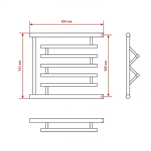 Водяной полотенцесушитель Mixline Simple PM3 50х60 556336 цвет Хром
