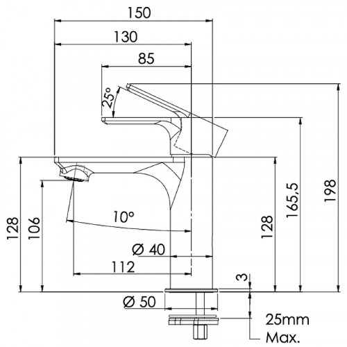 Смеситель для раковины Remer Energy EY12CFP Черный брашированный хром латунь