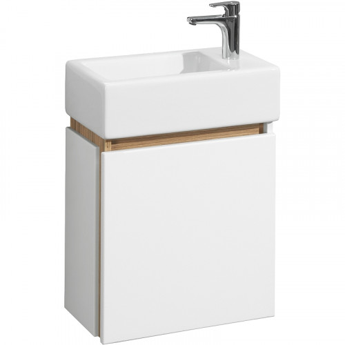 Тумба под раковину Aquaton Эклипс М 45 L 1A172801EK49L подвесная Белый Эбони светлый МДФ / ЛДСП