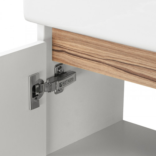 Тумба под раковину Aquaton Эклипс М 45 L 1A172801EK49L подвесная Белый Эбони светлый МДФ / ЛДСП