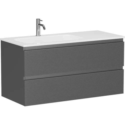 Тумба под раковину Sancos Folk 100 L FL100LGS подвесная Grey soft МДФ / ЛДСП
