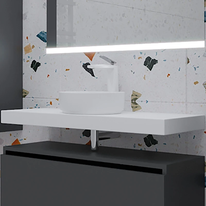 Столешница под раковину Boheme Armadi Art Flat 100 869-100 Белая искусственный камень (литьевой мрамор)