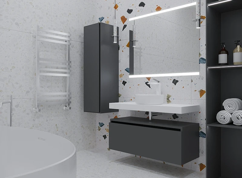 Столешница под раковину Boheme Armadi Art Flat 100 869-100 Белая искусственный камень (литьевой мрамор)