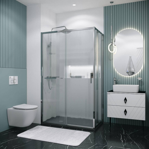 Душевая стенка Grossman Style 100 200.K33.05.100.10.02 профиль Хром стекло шиншилла