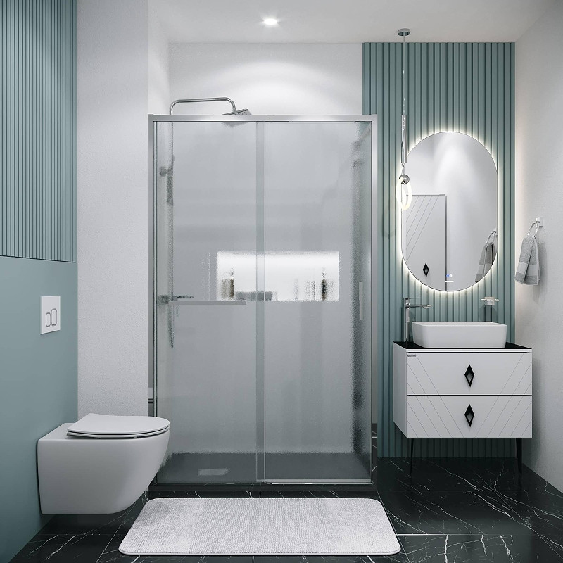 Душевая стенка Grossman Style 100 200.K33.05.100.10.02 профиль Хром стекло шиншилла