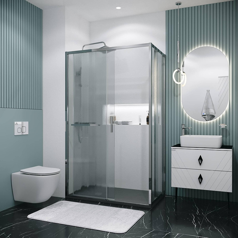 Душевая стенка Grossman Style 100 200.K33.05.100.10.02 профиль Хром стекло шиншилла