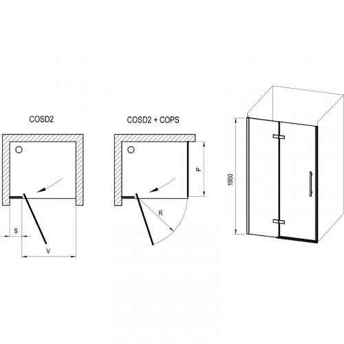 Душевая дверь Ravak Cool COSD2-110 X0VVDCA00Z1 профиль Хром стекло Transparent