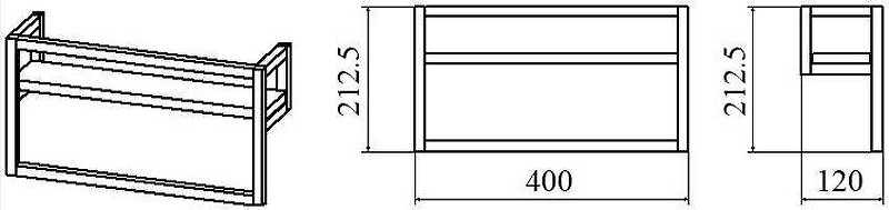Полка DIWO Элиста 40 П23244 цвет Черный Антрацит
