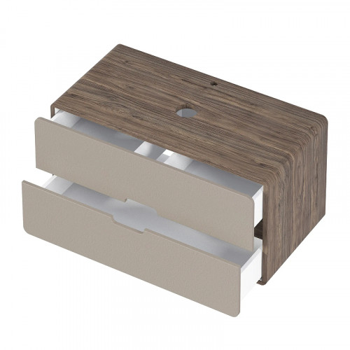 Тумба под раковину 1MarKa Vortex 80П Ц0000031564 подвесная цвет Орех каньон коньяк Латте фактурный