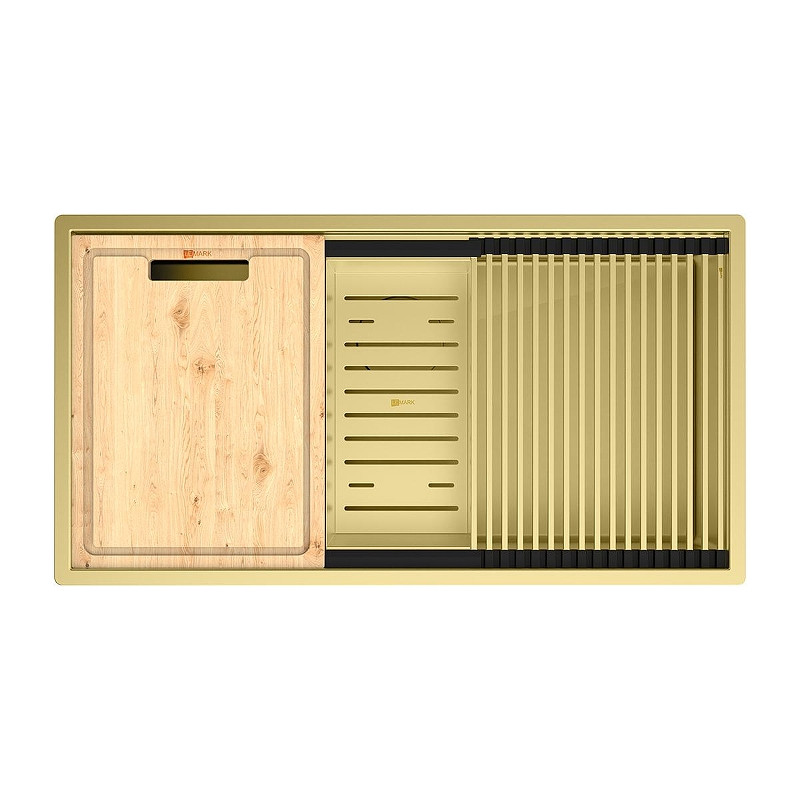 Кухонная мойка Lemark Tabaga 820 9938134 цвет Светлое золото