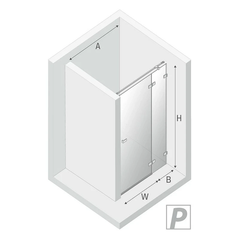 Душевая дверь New Trendy Avexa Chrome 80 R EXK-1442 профиль Хром стекло прозрачное