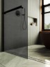 Душевая перегородка Maybah Glass MGD-730-6ш 790x1950 в широком профиле Черный стекло графитовое матовое