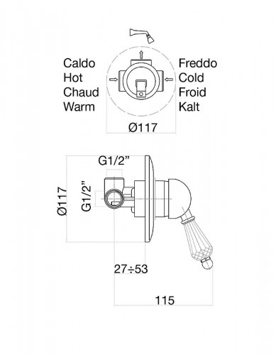 Смеситель для душа Fiore Imperial Sky 82ZZ5130 цвет Бронза