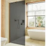 Душевая перегородка Maybah Glass MGD-693-3ш 890x1950 в широком профиле Золото стекло графитовое