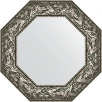 Зеркало Evoform Octagon 59х59 BY 3832 в багетной раме - Византия серебро 99 мм стекло