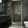 Душевая дверь Maybah Glass MGD-810-5 900x1980 на монопетле Хром матовый стекло бронзовое