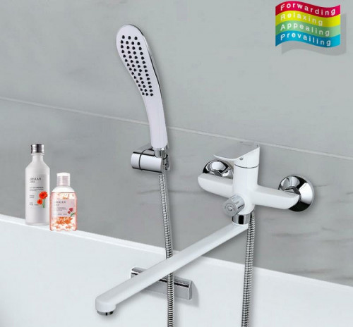 Смеситель для ванны Gappo G48 G2248 универсальный Белый Хром латунь на стену