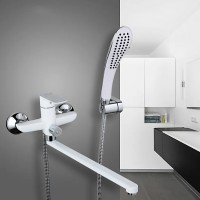 Смеситель для ванны Gappo G48 G2248 универсальный Белый Хром латунь на стену