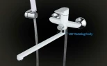 Смеситель для ванны Gappo G48 G2248 универсальный Белый Хром латунь на стену