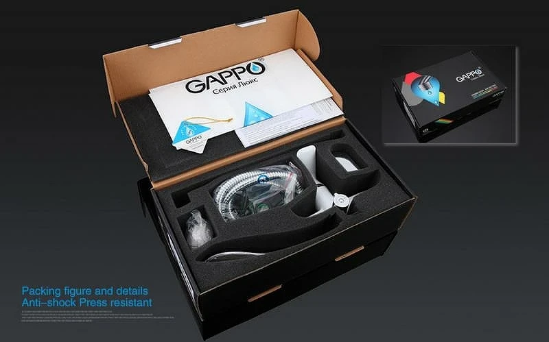 Смеситель для ванны Gappo G48 G2248 универсальный Белый Хром латунь на стену