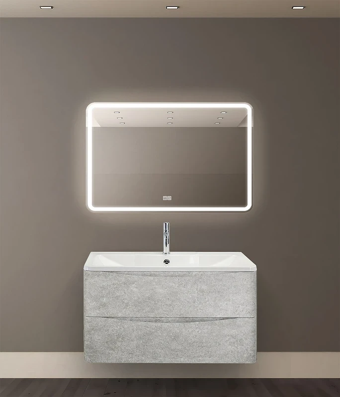 Зеркало BelBagno Marino 90 SPC-MAR-900-600-LED-TCH-WARM с подсветкой с подогревом С сенсорным выключателем стекло