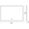 Зеркало BelBagno Marino 90 SPC-MAR-900-600-LED-TCH-WARM с подсветкой с подогревом С сенсорным выключателем стекло