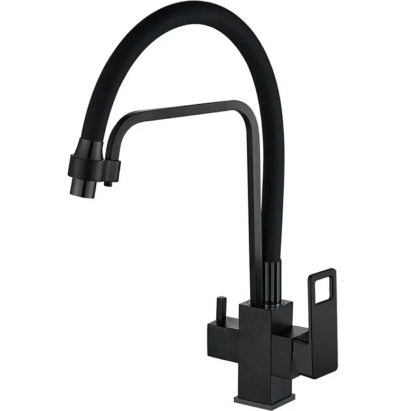 Смеситель для кухни Haiba HB76615-7 Черный матовый латунь