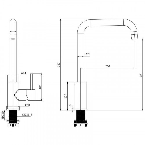 Смеситель для кухни Aquatek AQ1080MB Черный матовый латунь