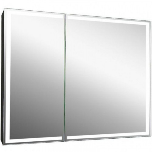 Зеркальный шкаф Art&amp;Max Techno AM-Tec-1000-800-2D-F-Nero с подсветкой с бесконтактным выключателем Черный МДФ / ЛДСП, стекло