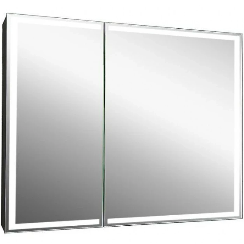 Зеркальный шкаф Art&Max Techno AM-Tec-1000-800-2D-F-Nero с подсветкой с бесконтактным выключателем Черный МДФ / ЛДСП, стекло
