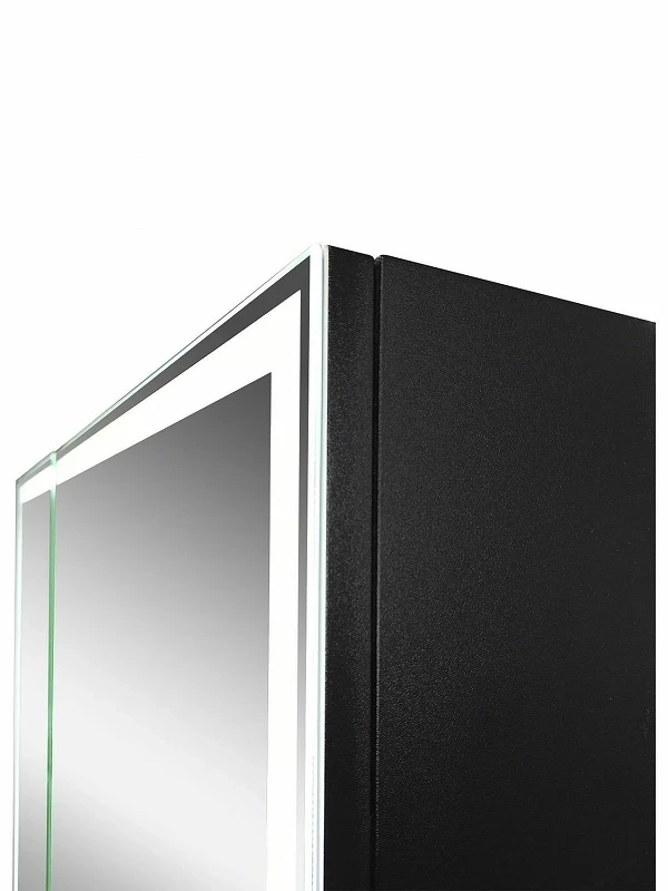 Зеркальный шкаф Art&Max Techno AM-Tec-1000-800-2D-F-Nero с подсветкой с бесконтактным выключателем Черный МДФ / ЛДСП, стекло