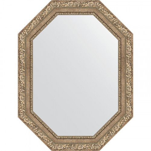 Зеркало Evoform Octagon 65x85 BY 7151 в багетной раме - Виньетка античное серебро 85 мм стекло