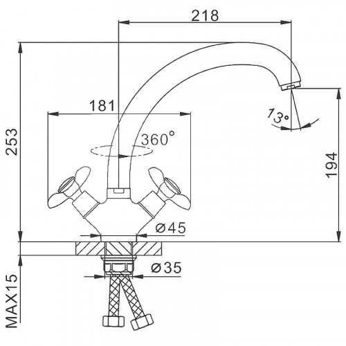 Смеситель для кухни Frap H731 F42731-B Хром