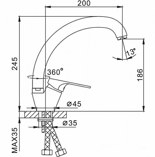 Смеситель для кухни Frap F4113-8 Белый