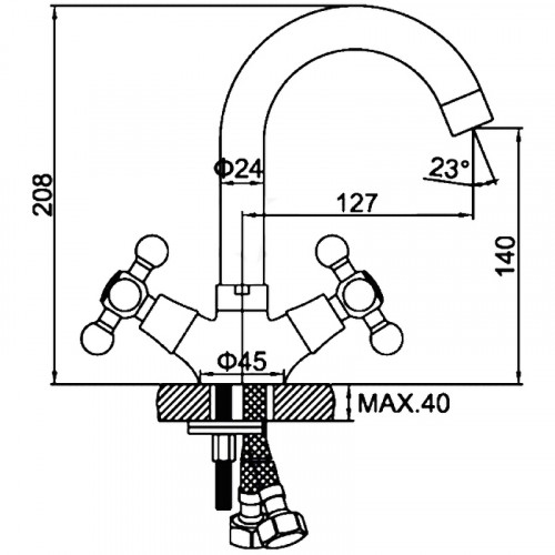 Смеситель для раковины Ledeme H19 1119L Хром