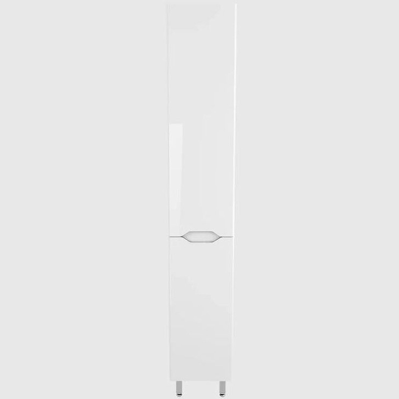 Шкаф пенал Style Line Марелла 30 L Люкс Plus СС-00002428 с бельевой корзиной Белый глянец антискрейтч МДФ / ЛДСП