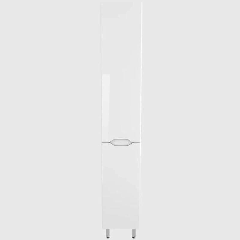 Шкаф пенал Style Line Марелла 30 L Люкс Plus СС-00002428 с бельевой корзиной Белый глянец антискрейтч МДФ / ЛДСП