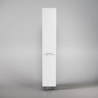 Шкаф пенал Style Line Марелла 30 L Люкс Plus СС-00002428 с бельевой корзиной Белый глянец антискрейтч МДФ / ЛДСП