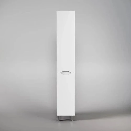 Шкаф пенал Style Line Марелла 30 L Люкс Plus СС-00002428 с бельевой корзиной Белый глянец антискрейтч МДФ / ЛДСП