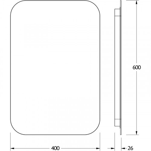 Зеркало Defesto Opti 40x60 DF 2812R с подсветкой 17W-3000К/ИК - выключатель/Теплый белый свет