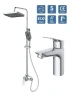 Комплект смесителей BelBagno Техно (Due) DUE-DOCM/LVM-CRM цвет Хром