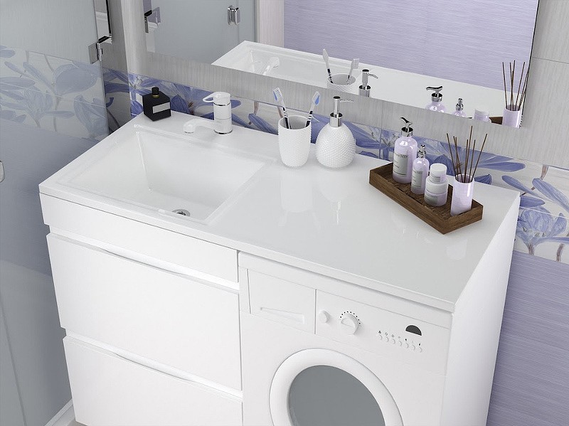 Раковина Stella Polar Мадлен 105 L SP-00001367 с местом под стиральную машину Белая