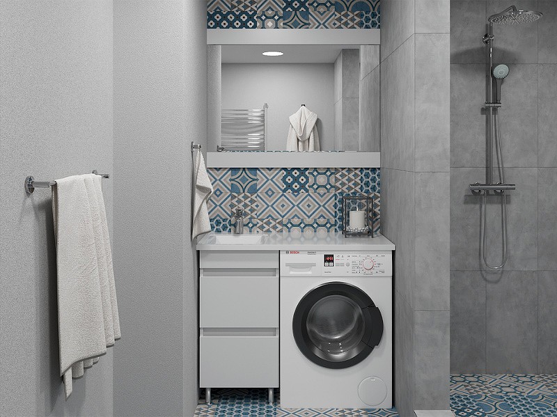 Раковина Stella Polar Мадлен 105 L SP-00001367 с местом под стиральную машину Белая