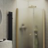 Душевой уголок Maybah Glass MGY-1294-3 900x900x1980 на монопетлях Золото стекло сатиновое