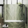 Шторка для ванны Maybah Glass MGV-661-6 690х1400 поворотная с добором Черный стекло сатиновое