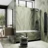 Шторка для ванны Maybah Glass MGV-661-6 690х1400 поворотная с добором Черный стекло сатиновое