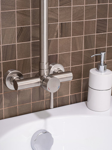 Душевая система Ростовская Мануфактура Сантехники SUS124-003DK-3 Нержавеющая сталь нержавеющая сталь на стену